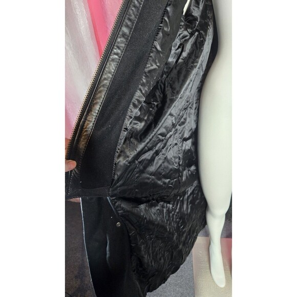 Midway Vintage Leather Collection Black Long Trench Coat Size Large Men's - Picture 16 of 16